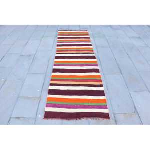 Vintage Turkish Rug, <b>Runner</b> 2.5x8 ft (76x243 cm) Rug, <b>Red</b> Southwestern Wool Rug - Product Image 1