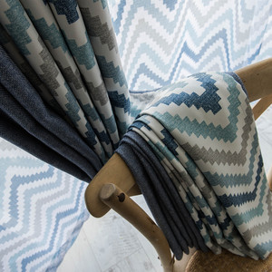 Usine En Gros Nordique Géométrique Patchwork Impression Rideau Occultant Tissus Textile Salon Chambre <span class=keywords><strong>Baie</strong></span> vitrée Tissu - Product Image 2