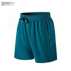 Shorts de bain d'été pour hommes, vente en gros, vêtements de plage décontractés, logo personnalisé, fermeture à la taille élastique, anti-froissement, couleur unie, teinture unie, pour hommes - Product Image 2