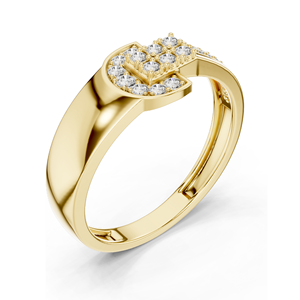 Bague élégante avec boucle en diamant de laboratoire 0,254 CT Or 18 carats, 14 carats, 10 carats et argent 925 Or rose, or jaune, or blanc Diamants de laboratoire - Product Image 5