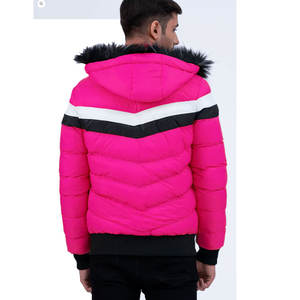 <b>Top</b> Selling OEM <b>Men's</b> Hooded Puffer Jacket Front Logo High Manufacturer Direct Factory Sales Canvas Fabric Stand Collar Bubble - Product Image 6