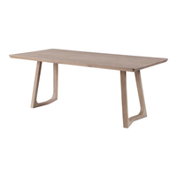 Table à manger en bois de chêne massif avec socle moderne élégant Design français rustique pour la cuisine, le bureau et l'hôtel