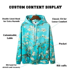 All Print Winter Pullover Hoodie Custom Design Fade Proof Quick Dry <b>Fabric</b> Regular Fit Eco-Friendly Breathable Polyester Warm - Product Image 2