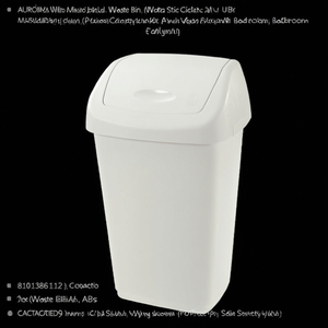 Pattumiera (9Lt) couvercle basculant AURORA Blanc 8101386112 - Product Image 2
