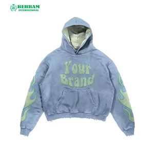 เสื้อฮู้ดดี้แบบสวม Unisex ผ้าคอตตอนหนา 100% 500 GSM ผ้าฟลีซ/เฟรนช์เทอร์รี่ พิมพ์ลาย DTG สีซีดแบบวินเทจ แห้งเร็ว ระบายอากาศได้ดี - Product Image 4