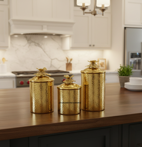 Stainless Steel Luxury Artisanal Metal <b>Jar</b> Set <b>for</b> Gifting Canister Buckle Lid Home <b>Kitchen</b> Eco-Friendly Food <b>Storage</b> Freshness - Product Image 5