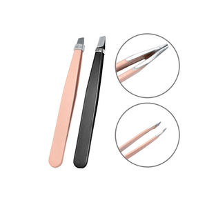 Pince à épiler sur mesure pour sourcils, design OEM, en acier inoxydable pointu, logo personnalisé, durable, prix de gros, lot de 2 pièces - Product Image 1