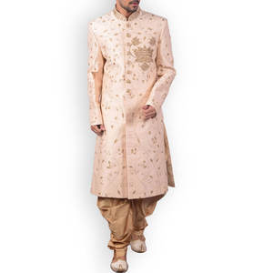 Temporada Sherwani bordado pesado trabajo diseñador traje boda fiesta hombres logotipo personalizado adultos PK - Product Image 1