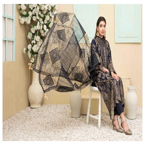 TALIA Designer's Summer Collection Banarsi Jacquard Lino Algodón Césped 3 piezas Mujer Salwar Kameez Heavy Bordado Volumen - Product Image 6