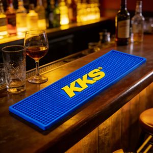 Accesorios de Bar Directo de Fábrica, Tapete de Bar Personalizado con Logotipo de Marca de Cerveza o <span class=keywords><strong>Whisky</strong></span>, de PVC Suave, en Blanco, Negro y Amarillo, Cuadrado o Rectangular - Product Image 3