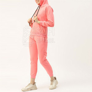 Service OEM Ensemble de survêtement sportif pour femme, style streetwear d'hiver, respirant, imprimé, deux pièces, léger, 100% coton - Product Image 1