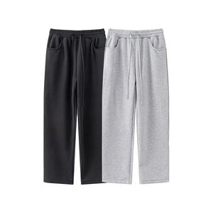 Pantalons de survêtement unisexes de haute qualité OEM 2025, couleur unie, 420 GSM, lourds, à jambes larges, tendance, pour hommes - Product Image 1