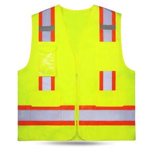 Vêtements de travail de sécurité en polyester haute visibilité classe 2 avec logo personnalisé gilet réfléchissant respirant pour le cyclisme pour la sécurité au travail - Product Image 1
