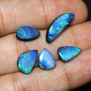 Lot de 14 carats doublet d'opale australienne doublet multi-feu doublet d'opale fabrication de bijoux pierres précieuses de qualité supérieure - Product Image 2