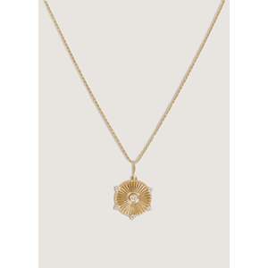 Collar de diamantes con diseño de moneda acanalado Jordyn - Product Image 1