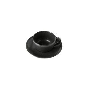 207cc Seasons Minimalist Porcelain Black <b>Tea</b> <b>Cup</b> <b>Set</b> with Saucer 2-Person 04ALM001518 <b>Set</b> - Product Image 3