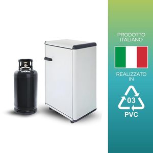 Armadio bombola a Gas in PVC grigio esterno 1 maniglia con piedini antiscivolo dimensioni 59x39x92 cm portaoggetti - Product Image 2