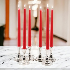 Bougeoir conique en métal d'aspect attrayant cône de bougie de luxe plaqué argent pour la maison et les décorations d'événement de Noël - Product Image 5