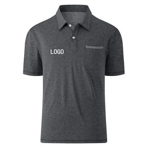 Polo de golf uni à manches courtes en gros, OEM, impression personnalisée du logo, design vierge, t-shirt en coton 100%, polo pour hommes - Product Image 6