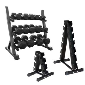 A Frame Metal 12-Pair Foldable Indoor <b>Dumbbell</b> Storage Rack - Product Image 4