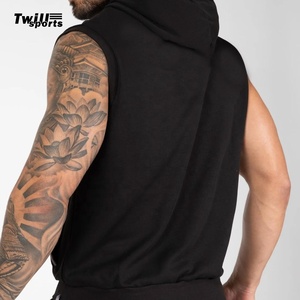 Débardeur de sport personnalisé pour homme, séchage rapide, respirant, en coton, avec fermeture éclair, coupe classique, sans manches, pour la gym - Product Image 3