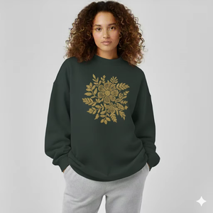 Sudadera Holgada con Cuello Alto y Estampado para Mujer, Ropa Casual de Calle para Invierno, con Lentejuelas y Cristales - Product Image 1