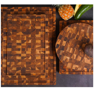 Tabla de cortar de madera gruesa de nogal hecha a mano de madera natural de Vietnam para uso en cocina y restaurante - Product Image 2