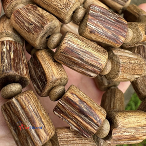 100% Natural <b>Wood</b> <b>Beads</b> Chains <b>Bracelet</b> High Quality 17 <b>Beads</b> 12mm in Size Vietnam Agarwood Handmade for Jewelry Making - Product Image 1
