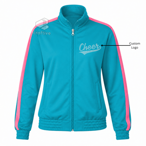 Custom Cheerleader Practice Warm Up Uniform Cheer <b>Rhinestone</b> Team Apparel Full Zip <b>Jacket</b> With Pants For Competition Team - Product Image 1