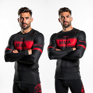 Equipo Atlético profesional transpirable BJJ MMA sublimado Rash Guard construido gimnasio entrenamiento artes marciales entrenamiento deporte de combate 100% - Product Image 3