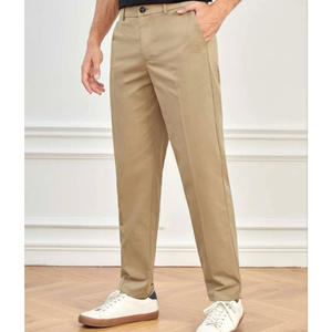 กางเกงขายาวทรงตรงผ้าฝ้ายทวิลล์สำหรับผู้ชาย สวมใส่สบาย ไม่ยับง่าย ทรงปกติ ผ้าคุณภาพสูง เหมาะสำหรับใส่ทำงานทุกวัน - Product Image 3