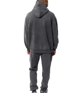 Ensemble de survêtement pour homme en coton molletonné lourd, lavage à l'acide personnalisé, fabricant en gros, pantalon de survêtement et sweat-shirt à capuche, taille plus pour l'hiver - Product Image 5