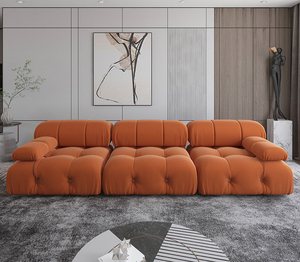 Ghế <span class=keywords><strong>sofa</strong></span> mô-đun nhung Bắc Âu hình chữ L có đôn dài dành cho phòng khách - Product Image 5