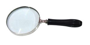 Lupa de metal chapado en plata con mango ergonómico negro para trabajos de inspección de lectura - Product Image 2
