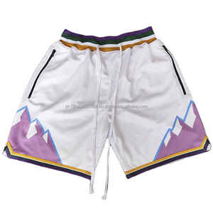 Pantalones cortos de malla para hombre de estilo callejero patrón sólido de secado rápido y transpirable para entrenamiento Fitness gran oferta diseño liso en blanco - Product Image 3