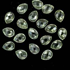 Cuentas de Amatista Verde en Forma de Pera, Facetadas, Briolette, 9x12 mm, Pares Combinados - Product Image 2