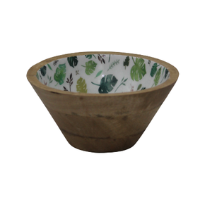 Nuevo artículo: Tazón de madera para servir con estampado de esmalte para uso en la cocina y para servir alimentos. - Product Image 4