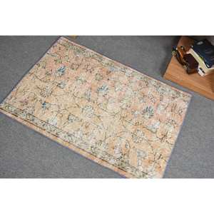 Alfombra turca Vintage, Beige, azul, 2,4X3,2 pies, clásica, área grande, respaldo de látex de lana, Patchwork Rectangular para pasillo, habitación, alfombra - Product Image 4