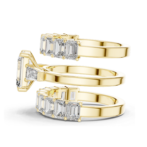 Bague de fiançailles en diamant de laboratoire taille émeraude 6,24 carats, clarté VVS-VS EF, or 18 carats, 14 carats, 10 carats et argent 925, rose, jaune, blanc - Product Image 4