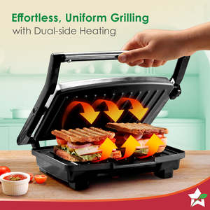 Parrilla de Contacto Eléctrica y Sandwichera Wonderchef Essenza de 400W con Placas Intercambiables para Waffles, para Uso en la Cocina y el Hogar - Product Image 3