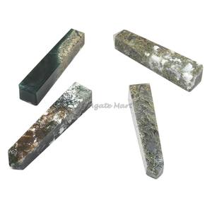 Wholesale Natural Grey Moss Agate Tower <b>Feng</b> <b>Shui</b> Style <b>Crystal</b> Healing Stones Polished Gemstone for Gifts Low Price - Product Image 1