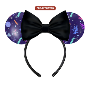 Diadema Personalizada de Vinilo Negro con Diseño de Criaturas Marinas, Pintable, para Niños, Manualidades, Regalo - Product Image 1