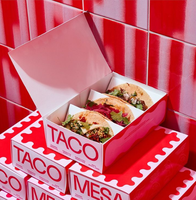 Boîte d'emballage alimentaire jetable petite et bon marché, boîte personnalisée pour tacos mexicains croustillants, boîte d'emballage pour burrito, quesadilla