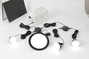 Teyoza panel năng lượng mặt trời di động năng lượng mặt trời hệ thống sạc LED ánh sáng khẩn cấp với bóng đèn và ngân hàng điện và Spotlight - Product Image 5