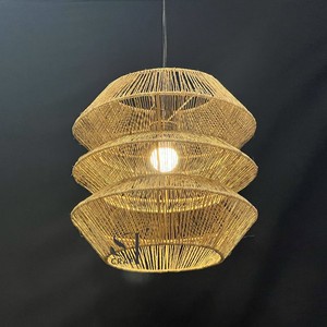 Rustic Round Rattan Lampshade Pendant <b>Light</b> <b>Cover</b> Livingroom, Bedroom Home Decor Vintage Lamp Shade Chandelier Made in Vietnam - Product Image 5
