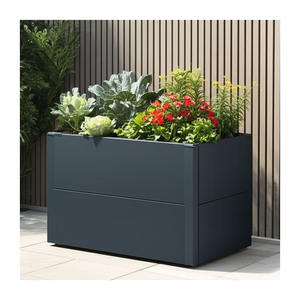Lits surélevés pour plantation de jardin Lit de jardin surélevé ondulé galvanisé extérieur avec couvercle et étagère de rangement - Product Image 1