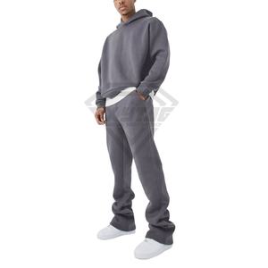 Diseñe su propio chándal personalizado con estampado de hojaldre para hombre, conjunto de chándal y Sudadera con capucha para correr acampanada apilada para hombre - Product Image 1