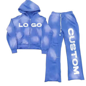 ชุดวอร์มซิปผู้ชายคุณภาพสูง สไตล์กางเกงวอร์มทรงหลวม สีซีดแบบซันเฟด สำหรับฤดูหนาว ผลิตในปากีสถาน ลายเรียบ - Product Image 4