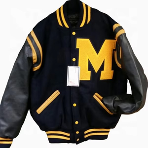 Custom High Quality Wool Letterman College Varsity <b>Jacket</b> Winter Genuine Leather Sleeves Embroidery Patch <b>Men</b> <b>Baseball</b> <b>Jacket</b> - Product Image 3