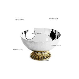 Cuenco decorativo de acero inoxidable para comida con base de latón Cuenco de comida de tamaño personalizado de la más alta calidad al mejor precio - Product Image 1